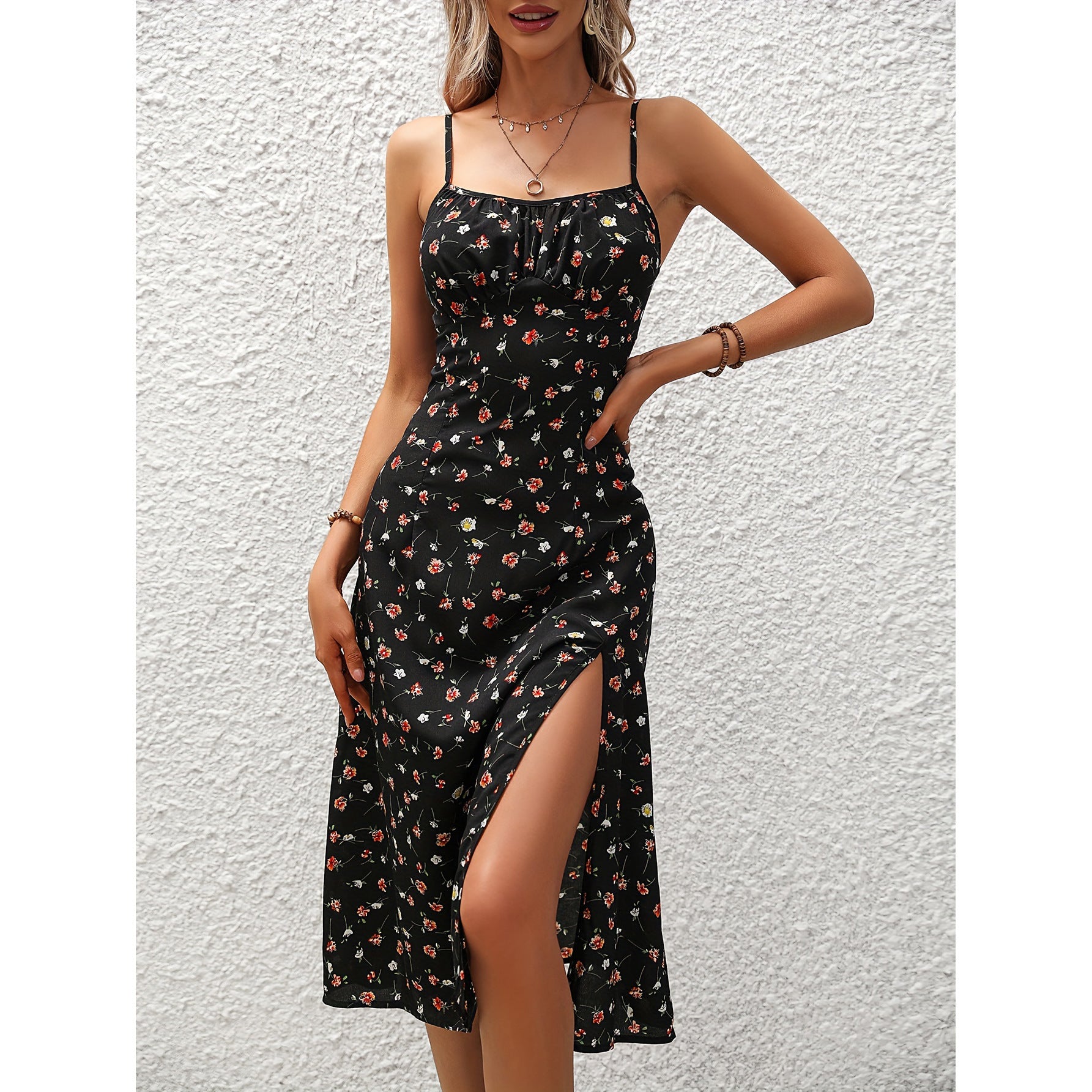 Summer Polka Dot Split Dress for Women