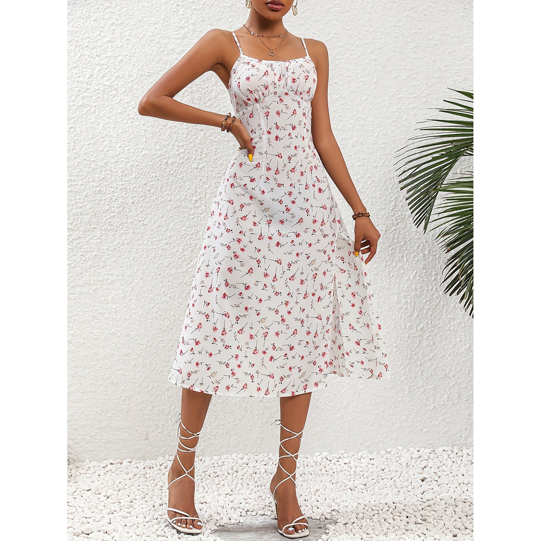 Summer Polka Dot Split Dress for Women