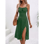 Summer Polka Dot Split Dress for Women