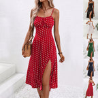 Summer Polka Dot Split Dress for Women