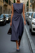 Sleeveless Round Neck Chic Long Dress Women
