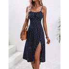 Summer Polka Dot Split Dress for Women