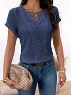 Summer Hollow Out Short-sleeved T-shirt