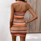Colorful Retro Stripe Sleeveless Dress