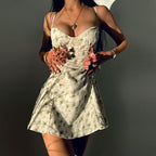 Ladies' Floral Skirt Dress with Straps – Small