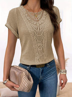 Summer Hollow Out Short-sleeved T-shirt